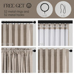 Topfinel Linen Blackout Curtains 63 Inch Long for Livingroom Bedroom 2 Panels Set Room Darkening Curtains 63 Inches Length Drapes for 64" Window Energy Saving Noise Reducing Nursery (52" W x 63" L)