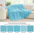 BEDELITE Fleece Blanket - 3D Jacquard Decorative Light Blue Throw Blankets for Couch & Bed, Soft and Cozy Warm Plush Fluffy Blanket All Seasons Suitable, 50x60Inches