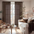 BGment Extra Long 108 Inch Length Curtains for Living Room Windows, Linen Brown Drapes Rustic Country Textured for Farmhouse Bedroom Decor Lightweight Rod Pocket, 2 Panels Set, Each 52 Inch Wide