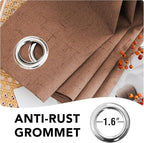 H.VERSAILTEX Linen Blackout Curtains Durable Thick Textured Linen Look 100% Blackout Patio Door Curtain Anti Rust Grommet Extra Wide Sliding Door Curtain Panel, W100 x L84 inch, Washed Spice