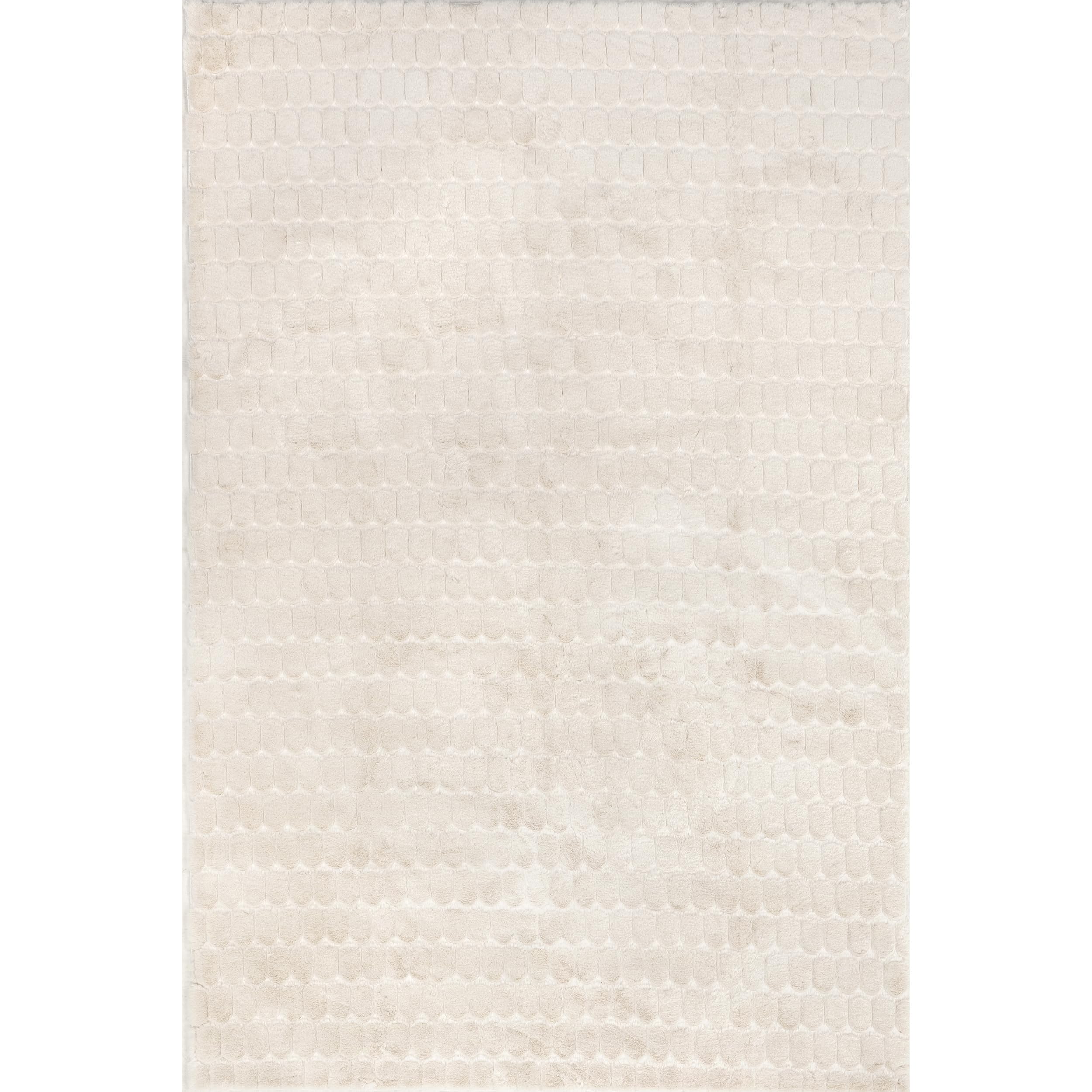 nuLOOM Nia Beige Geometric Washable Area Rug, 4' x 6'