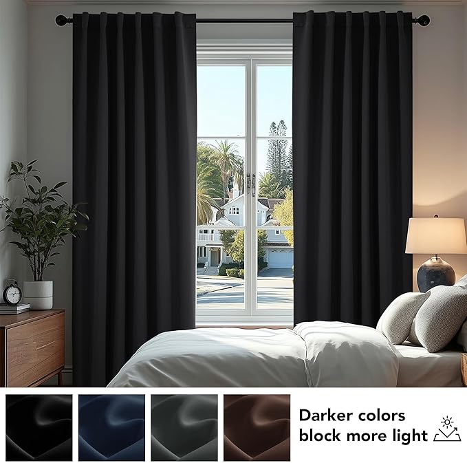 Deconovo Blackout Curtains for Bedroom 108 Inches Long