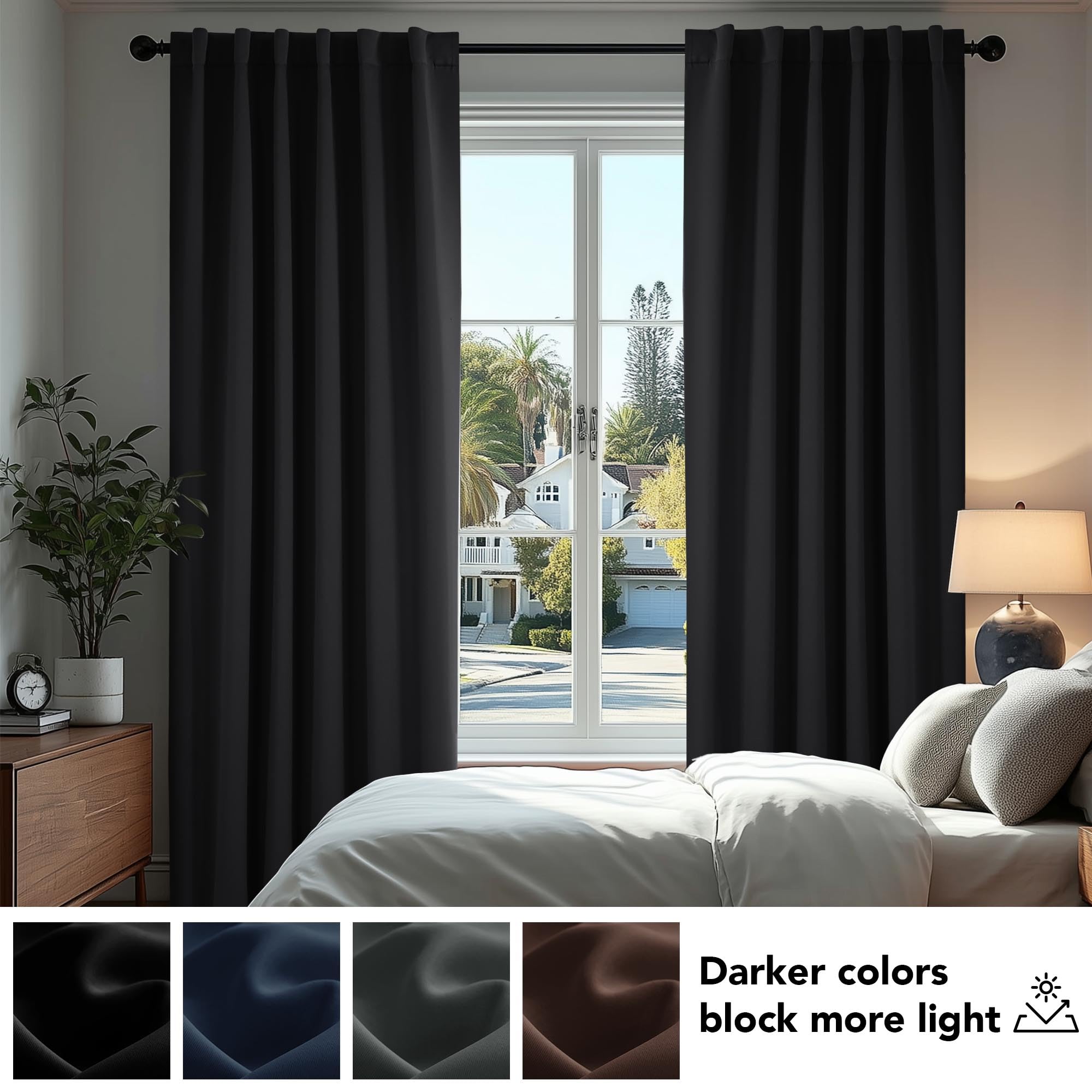 Deconovo Blackout Curtains for Bedroom 108 Inches Long