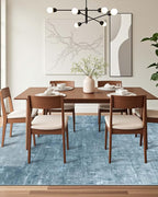 Latte&Fog 9x12 Area Rug for Living Room, Extra Large Blue Modern Abstract Washable Rugs, Boho Non Slip Low Pile Carpet for Indoor Bedroom Dining Room, Office, Dorm, Classroom and Farmhouse - Blue