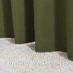 NICETOWN Bedroom Room Darkening Curtains and Drapes - Window Treatment Thermal Insulated Solid Grommet Room Darkening Draperies for Bedroom (Olive, Set of 2, 46 by 54 Inch)