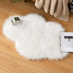 MIULEE Fluffy Rug Soft Shaggy Faux Fur Area Rug Luxury Plush Cloud Shape Carpet for Christmas Decor Bedroom Living Room Sofa Chair 2 x 3 Feet, White