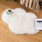 MIULEE Fluffy Area Rug 2'x3' Cloud Faux Fur Sheepskin Rug for Bedroom White