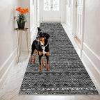 2x8 Washable Kitchen Runner Rug: Modern Moroccan Runners for Hallway Soft Non Slip Rugs with Rubber Backing Low Pile Thin Waterproof Floor Carpet for Entryway Bedroom Bathroom Indoor 2x8 Black