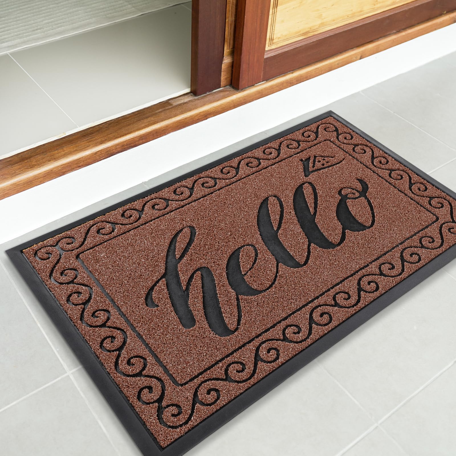 Yimobra Welcome Mats for Front Door 36x24, Heavy Duty Waterproof Outdoor Door Mat Outside Entrance, Non-Slip Low Profile Indoor Entryway Mat for Garage Patio, Maroon