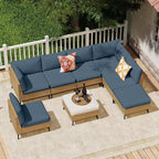 14Pcs Outdoor Cushion Covers, Patio Cushion Covers,Stretch Elastic Slipcovers, Replacement Washable & Reusable Furniture Protector for Patio Couch (Gray-Blue,Cover Only)