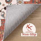 SERISSA 5x7 Washable Non Slip Boho Area Rug for Living Room，Orange