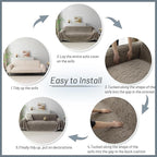 MYSKY HOME Couch Covers for 3 Cushion Couch Sofa, Sectional Couch Cover L Shape Chenille Couch Cushion Covers for Pets, Furniture Protector Cover for Dogs, Kids, 91"X150", Sand