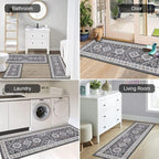 HEBE Boho Kitchen Rugs Set of 3, Non Slip Washable Kitchen Mats for Floor