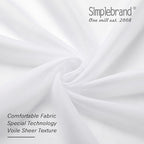 Simplebrand White Tier Curtains for Kitchen 24 Inches Long 2 PaSet, Rod Pocket Cafe Curtain Light Filtering Sheer Short Curtains for Bathroom/Basement Half Window 42 x 24 Inch, 2Pcs, White