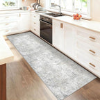 2x7 Runner Rug for Hallway, Washable Modern Abstract Runner Rugs Neutral Soft Non Slip Kids Rug Stain Resistant Indoor Runners for Entryway Bedroom Kitchen Laundry Room(BeigeGrey, 2'x7')