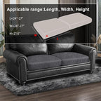 Leather Look Couch Cushion Covers Sofa Seat Slipcovers Sets Couches Furniture Protector for Sectional Armchair Loveseat Pets Kids Stretch Spandex Fabric (2 Cushion Loveseat, Dark Grey)