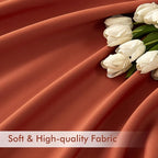 MIULEE Fall Burnt Orange Back Tab Blackout Curtains 52"x90" Length 2 Panels