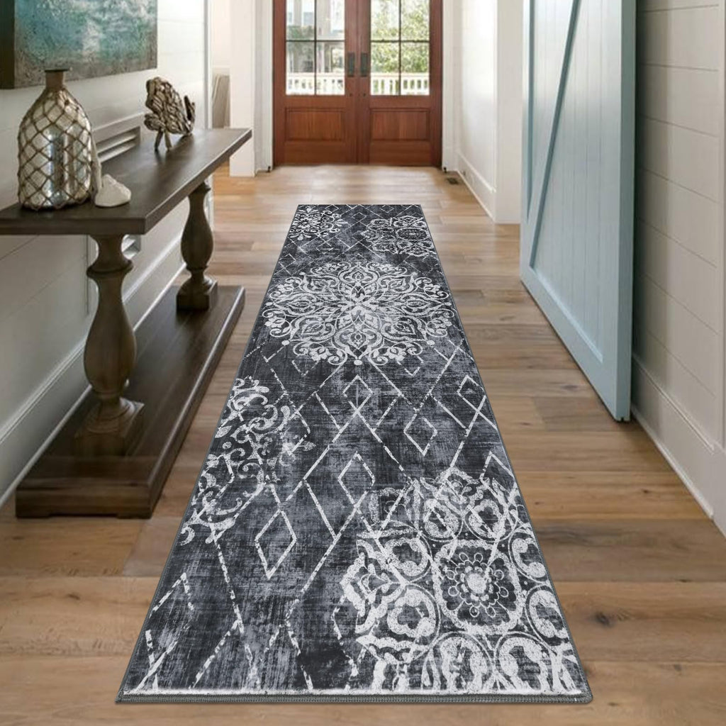HEBE Hallway Runner Rug 2'8''x8', Washable Non Slip Kitchen Rug Runner