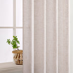 MIULEE Natural White Linen Curtains 37x84 Inch Length 2 Panels