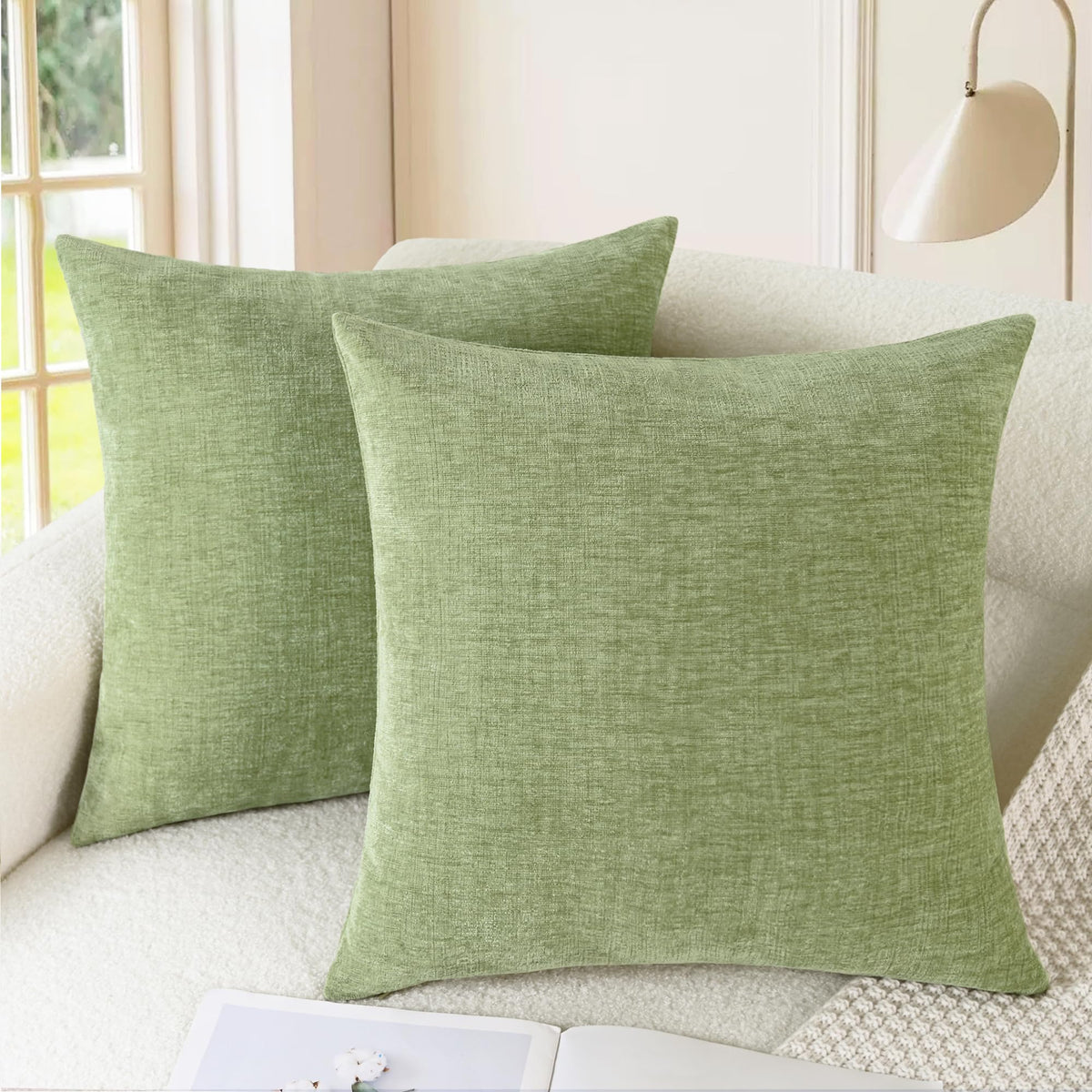 CaliTime Decorative Couch Throw Pillow Covers 16 X 16 Inches Medium Grey