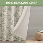 Floral Blackout Curtains Sage Green Printed Curtains Floral Blackout Curtains Farmhouse Boho Cottagecore Spring Curtains for Bedroom Modern Living Room
