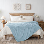 Blue Throw Blanket - Soft & Fluffy Fleece, Cute & Aesthetic, Perfect for Sofa, Couch, Chair, Bed, Living Room & Bedroom, All-Season Use, Plush & Cozy Decorative Blanket 50x60