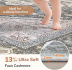 OPPODREAM Soft Area Rugs 2x3, Persian-Inspired Washable Rug, Greenish Grey