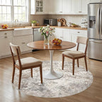 UERMEI 6ft Round Area Rug Living Room Rugs - 6x6 Washable Neutral Modern Abstract Soft Thin Rug Indoor Floor No Slip Rug Carpet for Bedroom Under Dining Table Home Office Decor - Brown Grey