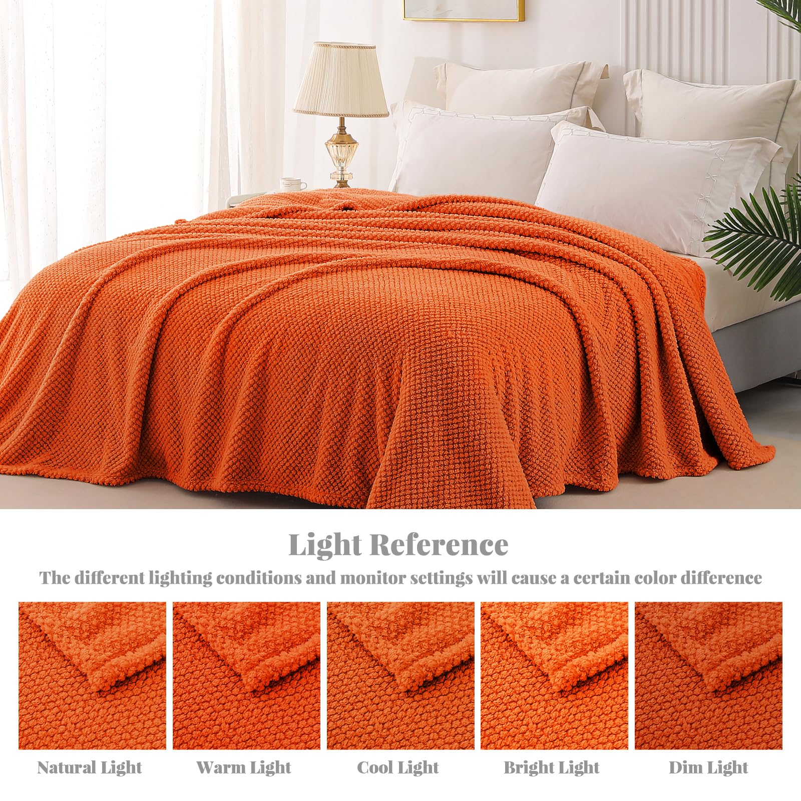 Whale Flotilla Soft Fleece Twin Size Bed Blanket, Burnt Orange