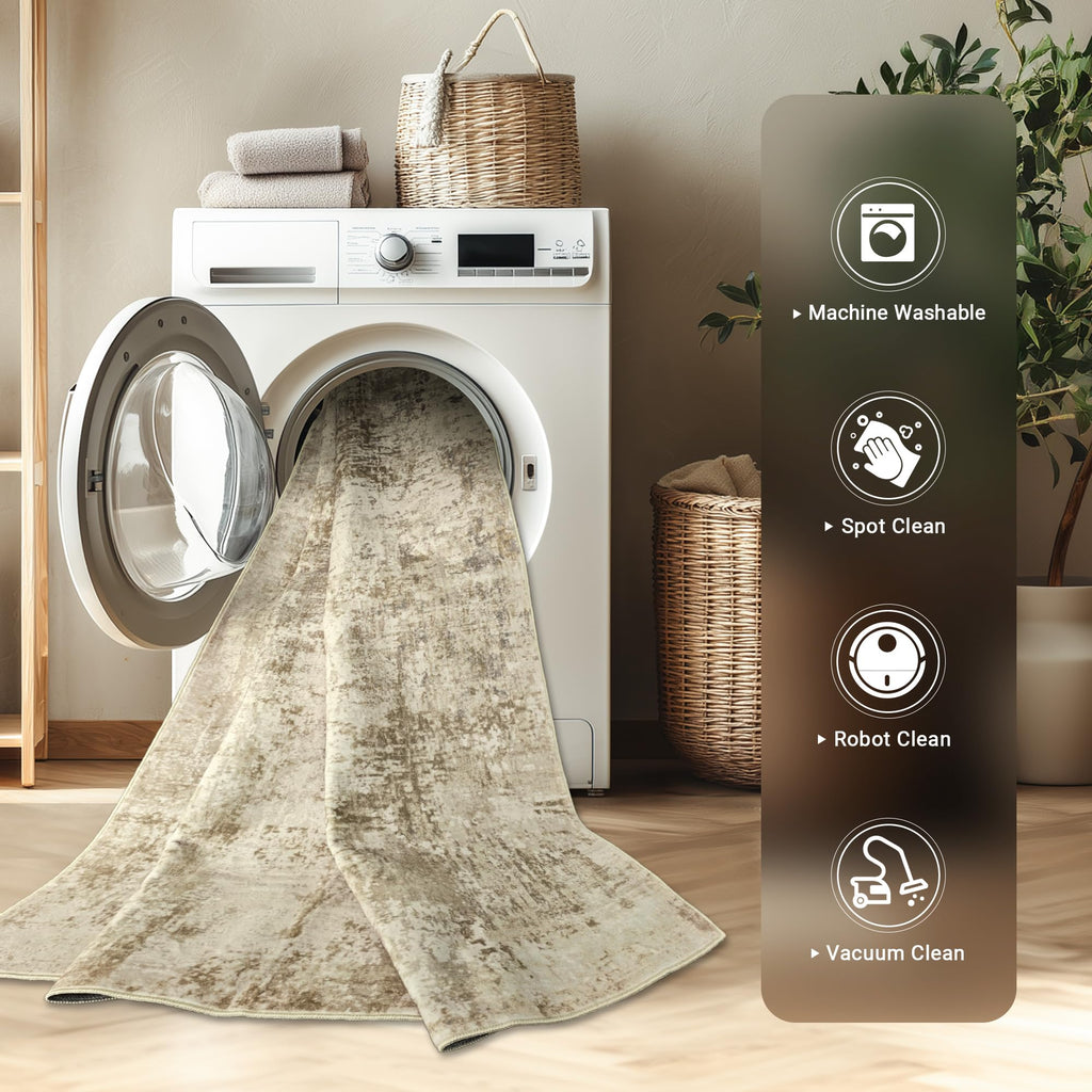 LEPEII 5x7 Area Rugs, Rugs for Living Room, Indoor Non-Slip Washable Rug for Bedroom, Dining Room, Low Pile Home Decor Neutral Area Rug