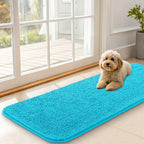 OLANLY Dog Door Mat for Muddy Paws 47x17, Super Absorbent Chenille Mud Mat