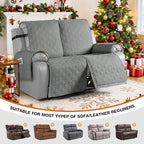 VANSOFY Waterproof Recliner Loveseat Covers Washable, Gray,2 Seater
