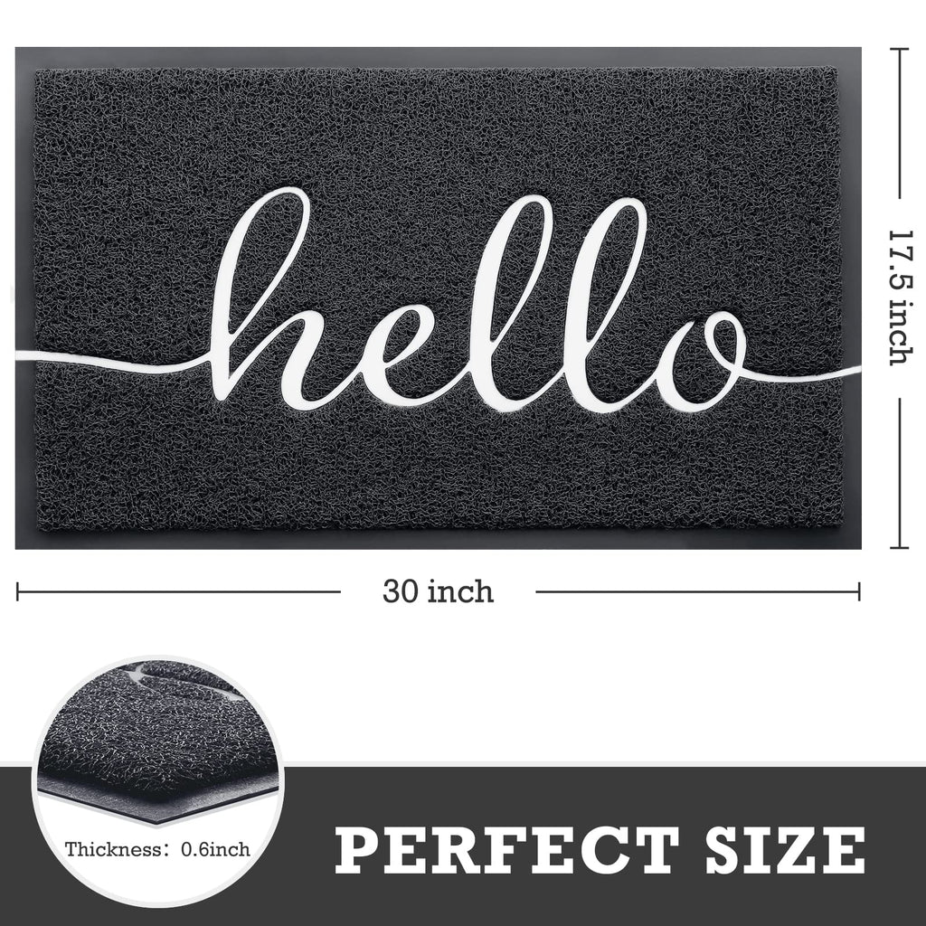 Black Door Mat Welcome Mats Outdoor Indoor Doormat for Entryway Floor Mat
