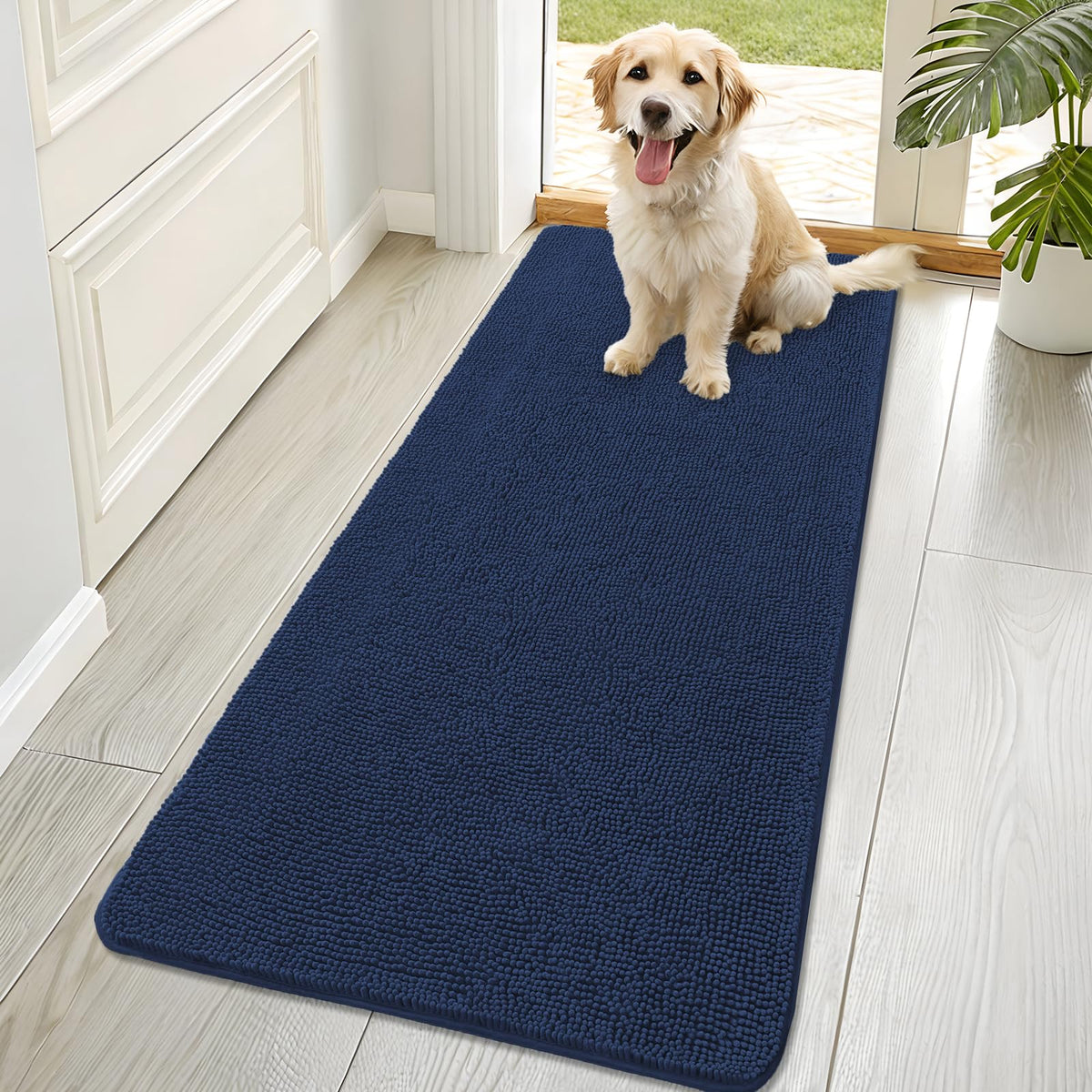 OLANLY Dog Door Mat for Muddy Paws 70x32, Super Absorbent Chenille Mud Mat