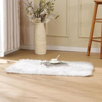 ORINOVA White Faux Sheepskin Shag Fur Rug Washable Area Rugs for Living Room Nursery Rugs for Bedroom 2x3 Rectange Rug Cute Home Décor