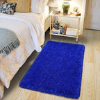 Pionblank Fluffy Small Rug for Bedroom 2x3 Feet, Shag Soft Area Rug for Bedside, Modern Plush Cute Carpet for Kids Girls Boys Room Nursery Decor, Royal Blue