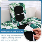 hyha Printed Couch Cushion Covers, Floral Sofa Covers Washable for 2 Cushion Couch, Stretch Pattern Outdoor Cushion Covers for Patio Furniture with Elastic Bottom(2 Packs, Monstera Deliciosa)