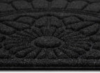 Mohawk Home Entryway Door Mat 2' X 3' All Weather Outdoor Non Slip Recycled Rubber Doormat, Rope Impressions Black
