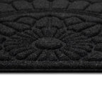 Mohawk Home Entryway Door Mat 2' X 3' All Weather Outdoor Non Slip Recycled Rubber Doormat, Rope Impressions Black
