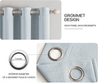 MIULEE Linen Textured Curtains for Bedroom Solid 100% Blackout Thermal Insulated Chambray Blue Grommet Room Darkening Curtains & Drapes Luxury Decor for Living Room Nursery 52 x 45 Inch (2 Panels)