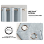 MIULEE 100% Blackout Linen Curtains for Bedroom 52x96 Inches Chambray Blue