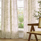 Lazzzy Green Vintage Floral Linen Curtains Farmhouse 38W X 90L 2 Panels