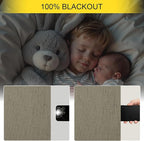Dark Taupe Neutral Blackout Curtains 96 Inch Long 2 Panel Insulated Sliding Door Curtain UV Heat Blocking Drape for Living Room Bedroom Linen Cloth Canvas Burlap Primitive Decor Back Tab 52x96 Length