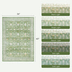 3x5 Area Rugs for Entryway, Non-Slip Washable Rug for Kitchen, Light Green