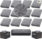 Outdoor Cushion Covers Set,12PCS Patio Furniture Couch Seat Slipcovers, Replacement for Sofa Sectional Chair(Cover，Only)