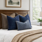 MIULEE Decorative Couch Throw Pillow Covers 20x20 Inch Navy 2 Pack