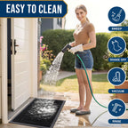 Smiry Front Door Mat Outside Entrance, Low Profile Rubber Doormat, 71x47