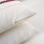 Fancy Homi Set of 1 Burgundy Boho Big Decorative Throw Pillow Covers 24x24 Inch for Couch Bed Sofa, Aesthetic Modern Farmhouse Christmas Room Decor, Soft Cotton Textured Wind Red Cushion Case