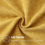 MIULEE Pack of 2 Mustard Yellow Throw Pillow Covers 12x20 Inch Soft Spring Chenille Lumbar Pillow Covers for Sofa Living Room Couch Solid Dyed Cases