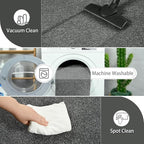 AROGAN Washable 6×9 Living Room Rug, Modern Area Rugs with Soft Memory Foam for Bedroom, Minimalist Non-Slip Indoor Floor Carpet for Dining Room Office Kids Playroom Decor, Black and White